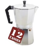 Cafetière italienne aluminium moka expresso 600 ml argentée t12 Cafetière italienne aluminium moka expresso 600 ml argentée t12