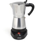 Cafeti�re italienne �lectrique - livoo - dod117a - 480 w - 300 ml - 6 tasses - argent / noir