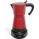 Cafetière italienne électrique rouge 6 tasses Cafetière italienne électrique rouge 6 tasses