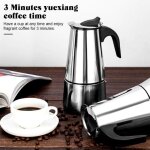 Cafetière italienne - momotou - modèle 100ml - acier inoxydable - 2 tasses - filtre métallique Cafetière italienne - momotou - modèle 100ml - acier inoxydable - 2 tasses - filtre métallique