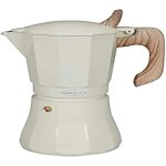 Cafeti�re italienne - oroley - petra - 6 tasses - aluminium cr�me - arr�t automatique