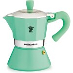 Cafetire italienne - pezzetti - bellexpress - aluminium - 6 tasses - tous feux dont induction - turquoise ...