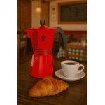 Cafeti�re italienne - pezzetti - italexpress - aluminium - 6 tasses - rouge