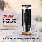 Cafetire portable - mioloe - modle de voyage - compatible capsules nespresso - charge usb - 20 bars ...