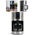 Cafetire programmable - inox - 15l - 12 tasses - minuteur lcd - systme anti - gouttes