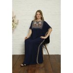 Gandoura caftan abaya maison fte tunique longue oriental t bleu laila