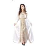 Caftan alka blanc cape brode takchita abaya karakou grande taille robe dubai oriental