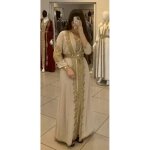 Caftan beige dore takchita kaftan karakou abaya djellaba