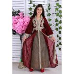Caftan enfant fille alka rouge marocain algrien tenue sari takchita oriental mariage