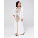 Caftan enfant fille amira blanc takchita djellaba abaya 4 ans au 14 ans