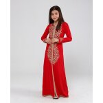 Caftan enfant fille amira rouge takchita djellaba abaya 4 ans au 14 ans