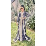 Caftan enfant fille ayaan takchita bleu robe oriental abaya karakou djellaba
