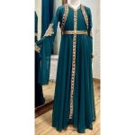 Caftan enfant fille ayaana takchita vert robe oriental abaya karakou djellaba