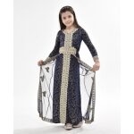 Caftan enfant fille takchita abaya robe dubai aid bleu 12