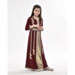 Caftan enfant fille takchita abaya robe dubai aid rouge 8