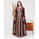 Caftan robe orientale violet royal avec broderies dorées - Élégance Caftan robe orientale violet royal avec broderies dorées - Élégance