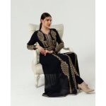 Caftan moderne luxe noir pantalon dore takchita robe oriental abaya djellaba