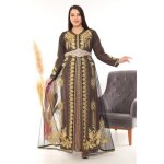 Caftan prune dore perle takchita abaya karakou grande taille robe dubai oriental Caftan prune dore perle takchita abaya karakou grande taille robe dubai oriental
