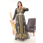 Caftan rim gris dore perle takchita abaya karakou - grande taille - femme Caftan rim gris dore perle takchita abaya karakou - grande taille - femme