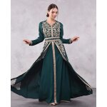 Caftan rimas vert dore takchita kaftan karakou abaya djellaba