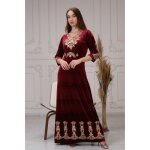 Caftan rouge rim kaftan takchita abaya karakou robe oriental dubai farasha