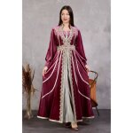 Caftan velours marocian noir rimka takchita abaya karakou robe oriental Caftan velours marocian noir rimka takchita abaya karakou robe oriental