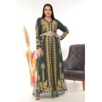 Caftan vert d eau rim grande taille brode perle kaftan takchita robe dubai oriental karakou