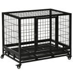 Pawhut - cage pour chien - mtal - 92x62x75cm - noir
