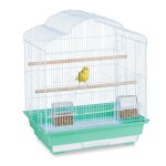 Relaxdays cage � oiseaux m�tal pour de petits canaris perchoirs & mangeoires hlp 565 x 465 x 355 cm vert ...