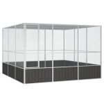 Cage à oiseaux anthracite 3025x3245x2115 cm acier galvanisé Cage à oiseaux anthracite 3025x3245x2115 cm acier galvanisé