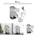 Cage pour oiseaux - quiienclee - perruche / calopsitte / canaries - 46x355x99cm - m�tal noir