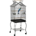 Cage  oiseaux sur pied 2 man 50x58x145cm noir