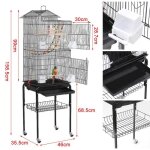 Cage � oiseaux - xuanyu - perroquet canari - 46x36x158. 5cm - portable avec support d�tachable - noir ...