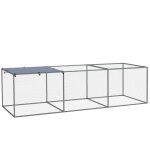 Cage parc enclos poulailler dim. 296l x 1l x 08h m - espace couvert - ouverture toit verrouillable - ...