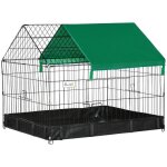 Cage enclos lapins - pawhut - rongeurs int�rieur ext�rieur clapier b�che protection incluse - bois - ...