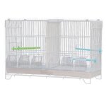 Cage pour perroquet de petite à moyenne taille - ohmg - avec filet - plateau à tiroir - blanc Cage pour perroquet de petite à moyenne taille - ohmg - avec filet - plateau à tiroir - blanc