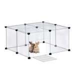 Relaxdays cage pour petits animaux de compagnie 37 x 75 x 75 cm enclos avec une porte et une protection ...