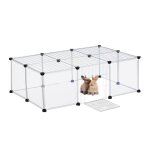 Relaxdays cage pour petits animaux de compagnie 37x110x75 cm enclos avec porte et protection transparente ...
