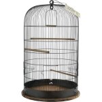 Cage pour canari - zolux - retro marthe - métal et bois - 48x48x74cm - 3 perchoirs Cage pour canari - zolux - retro marthe - métal et bois - 48x48x74cm - 3 perchoirs