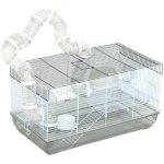 Cage hamster - pawhut - avec tunnel et accessoires inclus - poigne - fil dacier - 58 x 32 x 31 cm - ...