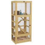 Cage pour rongeurs petits animaux en bois 5 niveaux - chelle niche balanoire plateau amovible abreuvoir ...