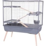 Cage rongeur surleve - zolux - nolife - 3 tages pour lapin - 99 x 54 x 114 cm - gris