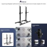Cage de squat rglable multifonctionnel pour haltres (split) quiienclee - noir - hauteur rglable 105 ...