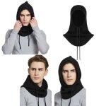 Cagoule laine - bonnet echarpe - noir - tour de cou femme - homme - enfant - bonnet laine - ski - capuche ...