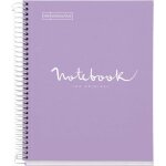 Cahier - carnet - a5 - spirales - petits carreaux - 120 pages perfor�es - lavande