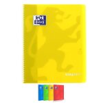 Cahier spirale - oxford - easybook 24x32cm 160p 90g - jaune - grands carreaux - mixte
