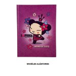 Cahier de texte - scolaire - 17 x 22 cm - pucca - rose ou violet - 1 page par jour