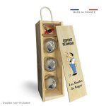 Caisse bois pour rangement 3 boules pétanque - coffret boule de petanque personnalisé avec logo textes ... Caisse bois pour rangement 3 boules pétanque - coffret boule de petanque personnalisé avec logo textes ...