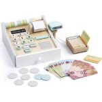 Caisse enregistreuse en bois avec calculatrice et lecteur de cartes - amusement et apprentissage 2 en ...