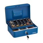 Relaxdays caisse  monnaie monnayeur verrouillable acier transportable pices et billets hlp9x25x18cm ...